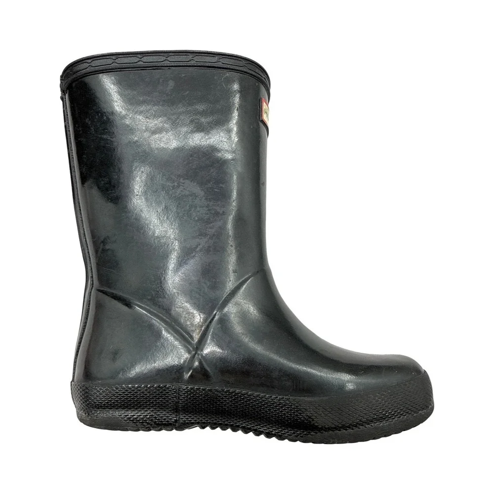 Hunter Kids Rain Boots Size US 10 Blue Gloss First Classic Pull On Wellies‎